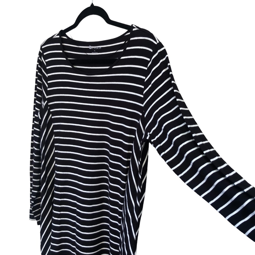 Stylus XL Long Sleeve Black Striped Dress size XL - Picture 11 of 13